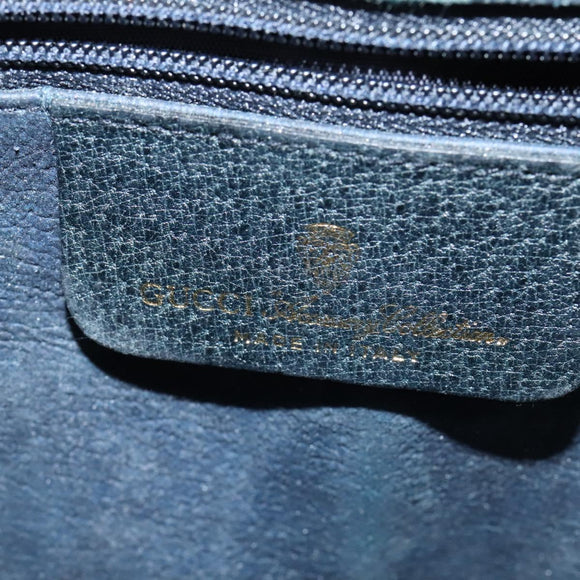 GUCCI GG Supreme Sherry Line Shoulder Bag PVC Navy Gold 904 02 043 Auth EC871