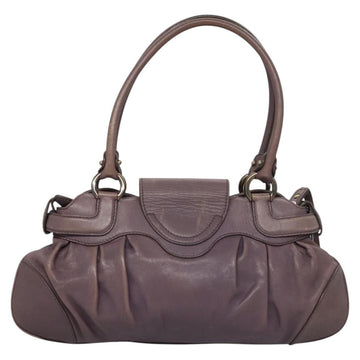 Salvatore Ferragamo Gancini Shoulder Bag Leather Purple Auth EC874 - 0