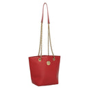 Chloe Chain Shoulder Bag Leather Red Gold Auth EC882-1