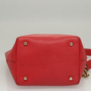 Chloe Chain Shoulder Bag Leather Red Gold Auth EC882-6