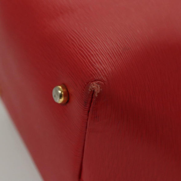 Chloe Chain Shoulder Bag Leather Red Gold Auth EC882