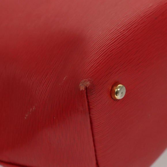 Chloe Chain Shoulder Bag Leather Red Gold Auth EC882