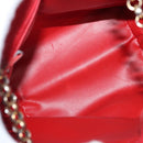 Chloe Chain Shoulder Bag Leather Red Gold Auth EC882-12