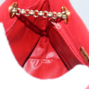 Chloe Chain Shoulder Bag Leather Red Gold Auth EC882-19
