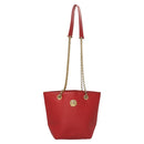 Chloe Chain Shoulder Bag Leather Red Gold Auth EC882-13
