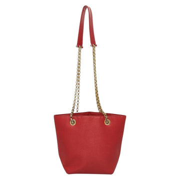 Chloe Chain Shoulder Bag Leather Red Gold Auth EC882 - 0