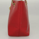 Chloe Chain Shoulder Bag Leather Red Gold Auth EC882-3