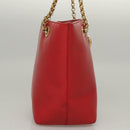 Chloe Chain Shoulder Bag Leather Red Gold Auth EC882-5