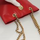 Chloe Chain Shoulder Bag Leather Red Gold Auth EC882-7