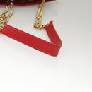 Chloe Chain Shoulder Bag Leather Red Gold Auth EC882-8