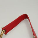 Chloe Chain Shoulder Bag Leather Red Gold Auth EC882-9