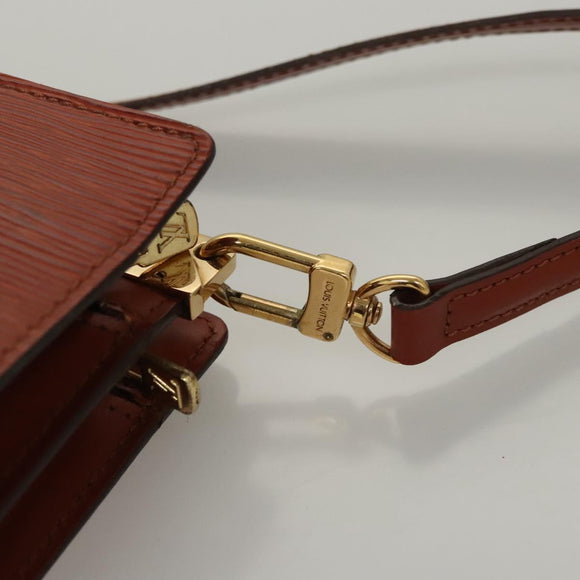 LOUIS VUITTON Epi Angian Clutch Bag Brown M52113 LV Auth EC884