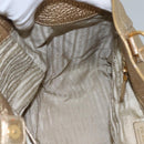 PRADA Tote Bag Leather Gold Tone Auth EC905-20