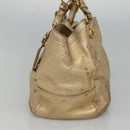 PRADA Tote Bag Leather Gold Tone Auth EC905-4