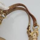 PRADA Tote Bag Leather Gold Tone Auth EC905-8