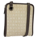BVLGARI Logo Mania Shoulder Bag Canvas Beige Auth EC908-1