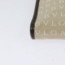 BVLGARI Logo Mania Shoulder Bag Canvas Beige Auth EC908-15