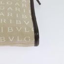 BVLGARI Logo Mania Shoulder Bag Canvas Beige Auth EC908-16