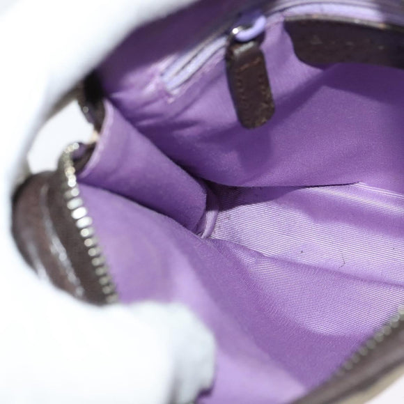 BVLGARI Logo Mania Shoulder Bag Canvas Beige Auth EC908