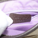 BVLGARI Logo Mania Shoulder Bag Canvas Beige Auth EC908-12