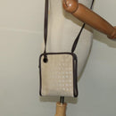 BVLGARI Logo Mania Shoulder Bag Canvas Beige Auth EC908-21