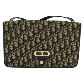 Christian Dior Trotter Canvas Shoulder Bag Navy Auth EC911 - 0