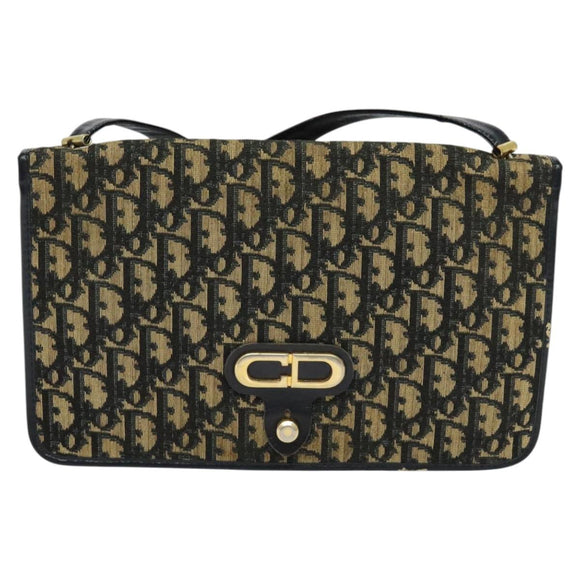 Christian Dior Trotter Canvas Shoulder Bag Navy Auth EC911