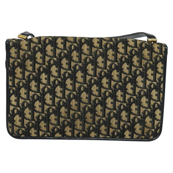 Christian Dior Trotter Canvas Shoulder Bag Navy Auth EC911