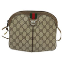 GUCCI GG Supreme Web Sherry Line Bag PVC Beige Green Red 904 02 047 Auth EC913-2