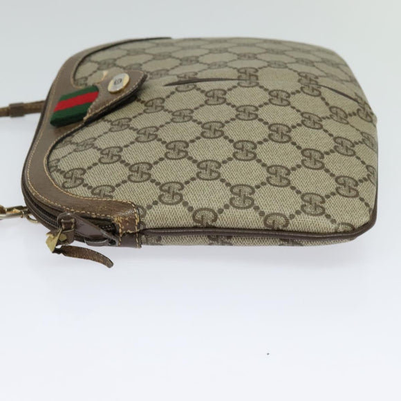 GUCCI GG Supreme Web Sherry Line Bag PVC Beige Green Red 904 02 047 Auth EC913
