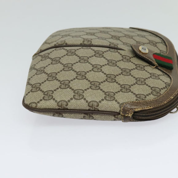 GUCCI GG Supreme Web Sherry Line Bag PVC Beige Green Red 904 02 047 Auth EC913