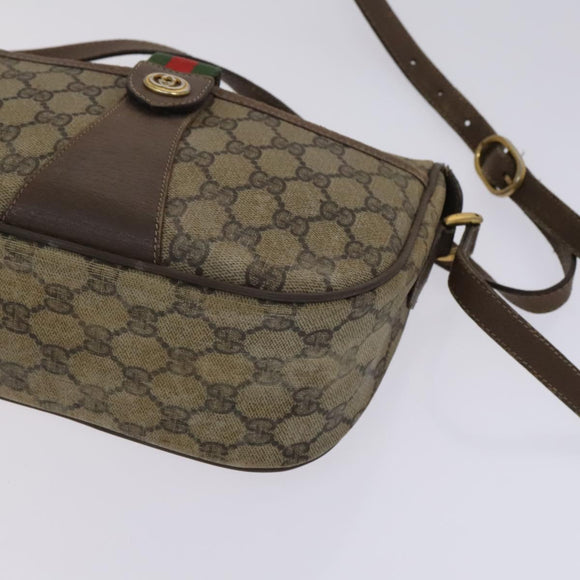 GUCCI GG Supreme Web Sherry Line Bag PVC Beige Green Red 89 02 032 Auth EC919