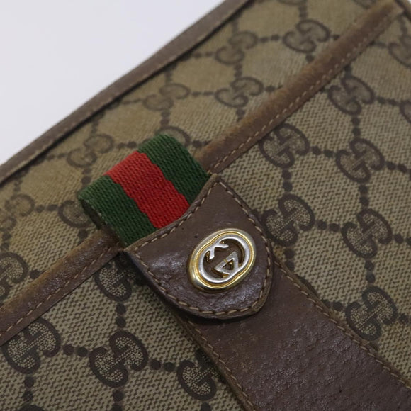 GUCCI GG Supreme Web Sherry Line Bag PVC Beige Green Red 89 02 032 Auth EC919