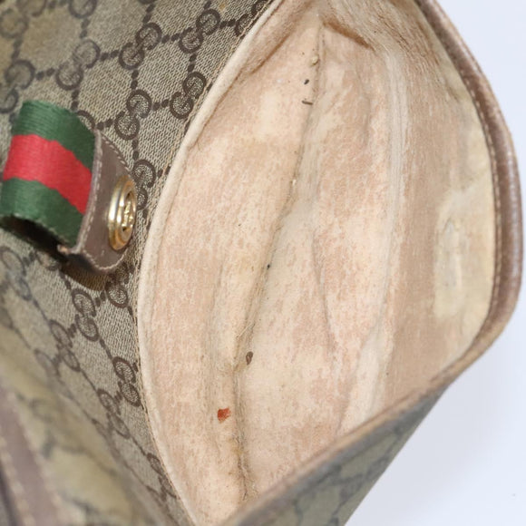 GUCCI GG Supreme Web Sherry Line Bag PVC Beige Green Red 89 02 032 Auth EC919