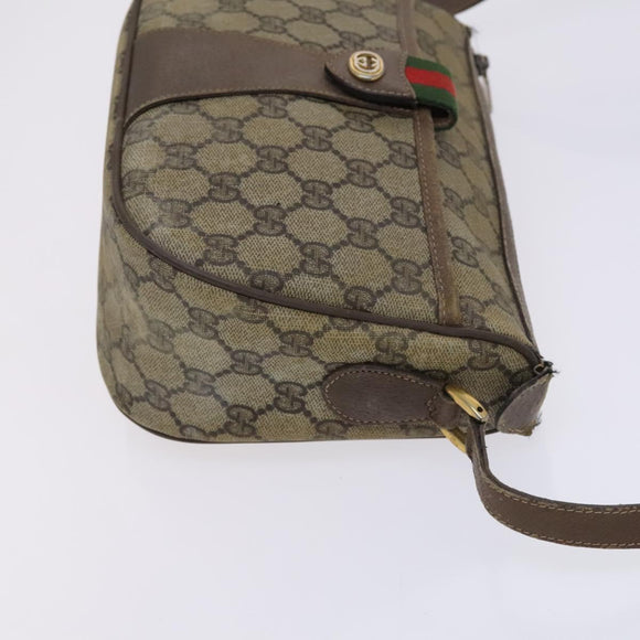 GUCCI GG Supreme Web Sherry Line Bag PVC Beige Green Red 89 02 032 Auth EC919