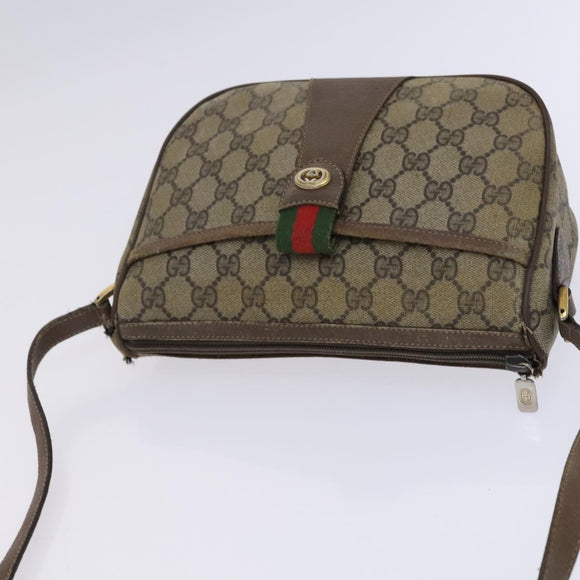 GUCCI GG Supreme Web Sherry Line Bag PVC Beige Green Red 89 02 032 Auth EC919