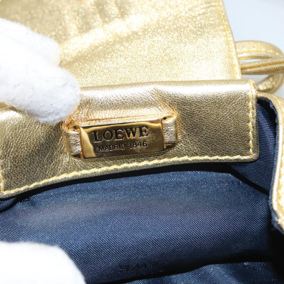 LOEWE Shoulder Bag Leather Gold Tone Auth EC925