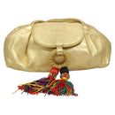 LOEWE Shoulder Bag Leather Gold Tone Auth EC925-13