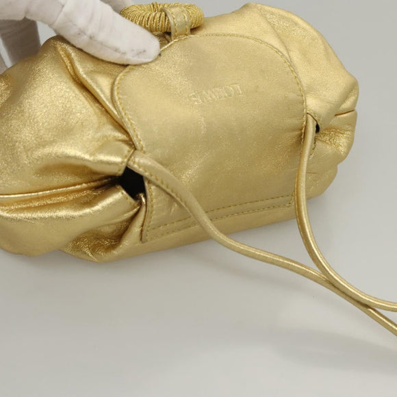 LOEWE Shoulder Bag Leather Gold Tone Auth EC925