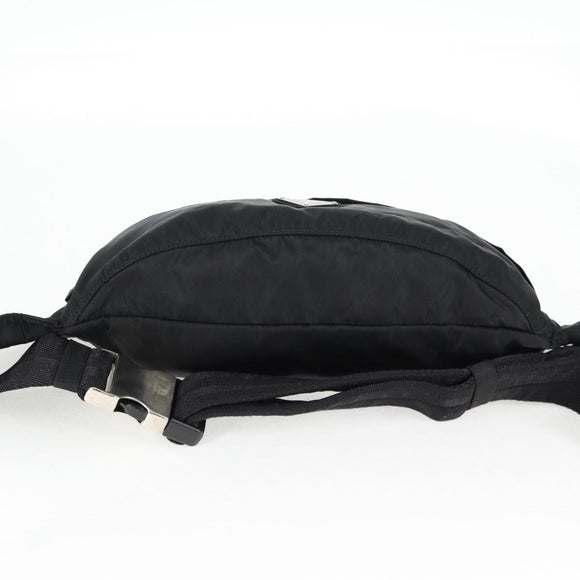 PRADA Waist bag Nylon Black Silver Auth EC935