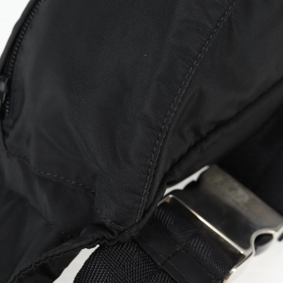 PRADA Waist bag Nylon Black Silver Auth EC935