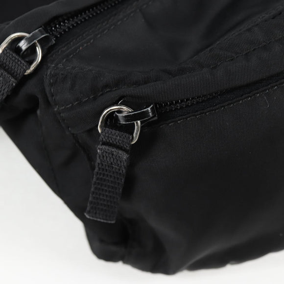 PRADA Waist bag Nylon Black Silver Auth EC935