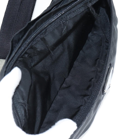 PRADA Waist bag Nylon Black Silver Auth EC935