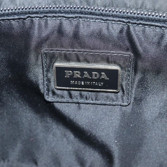 PRADA Waist bag Nylon Black Silver Auth EC935
