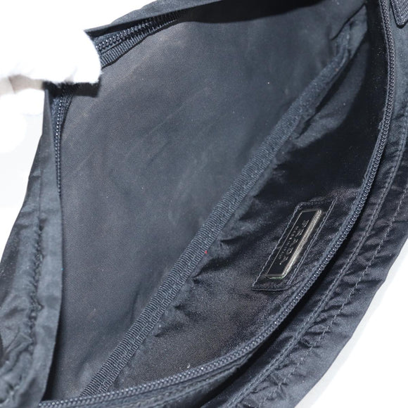 PRADA Waist bag Nylon Black Silver Auth EC935