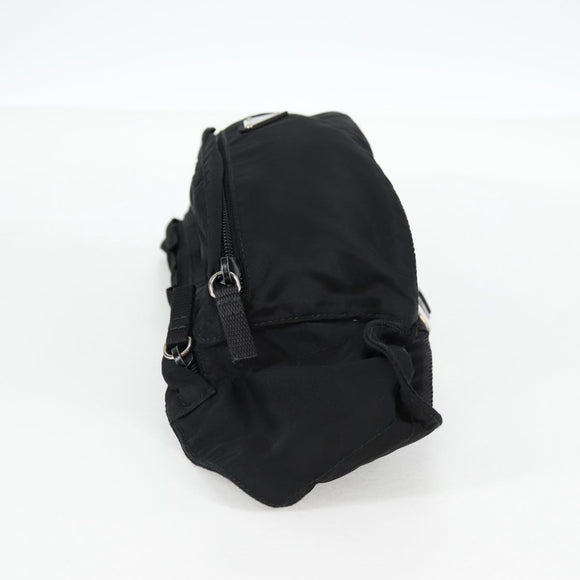 PRADA Waist bag Nylon Black Silver Auth EC935