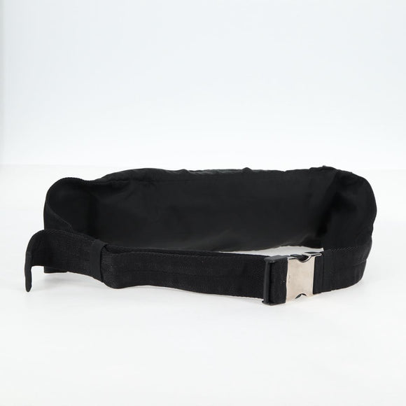 PRADA Waist bag Nylon Black Silver Auth EC935
