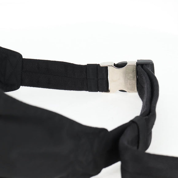 PRADA Waist bag Nylon Black Silver Auth EC935
