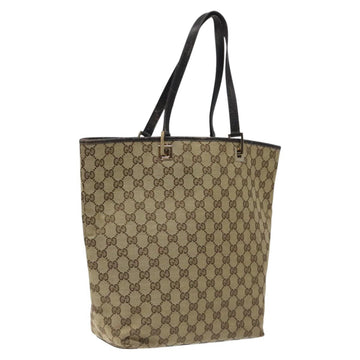 GUCCI GG Canvas Tote Bag Beige Gold 002 1098 1705 Auth EC943