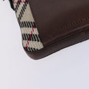 BURBERRY Nova Check Shoulder Bag Wool Beige Auth EC948-14